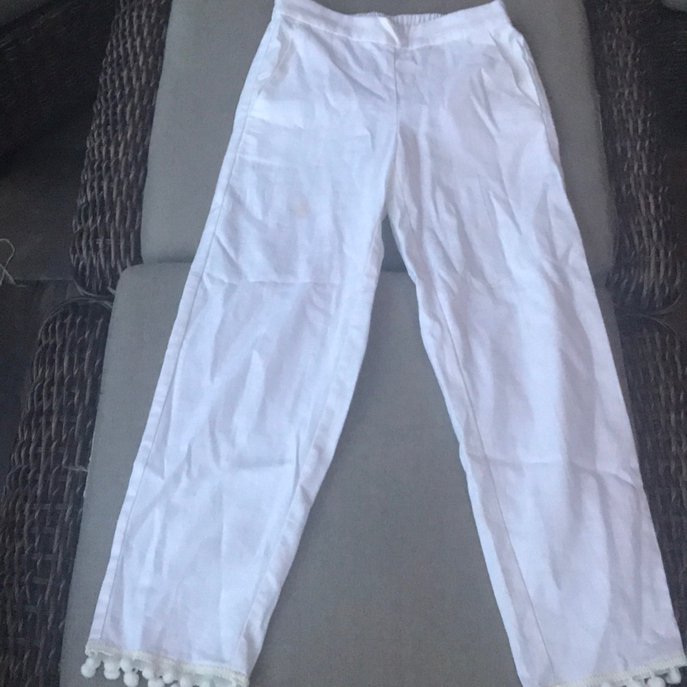 White linen pants